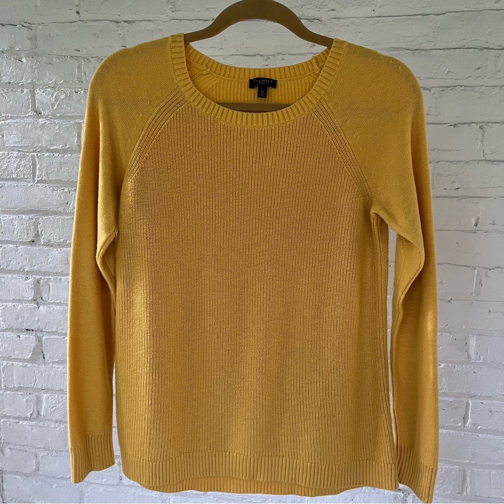 TALBOTS Cotton Blend Crew Neck Pullover Sweater